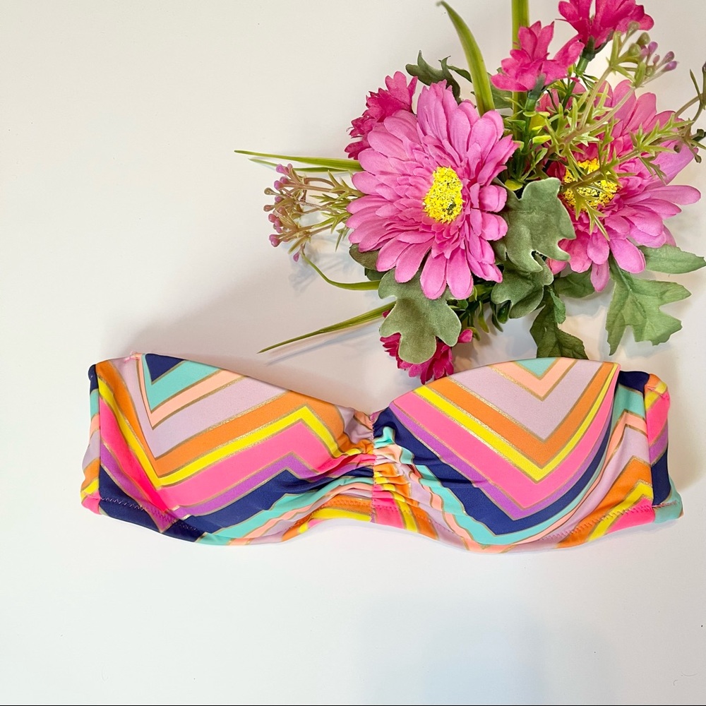 Victoria’s Secret Multi-Color Zig Zag Stripes Swim Bandeau